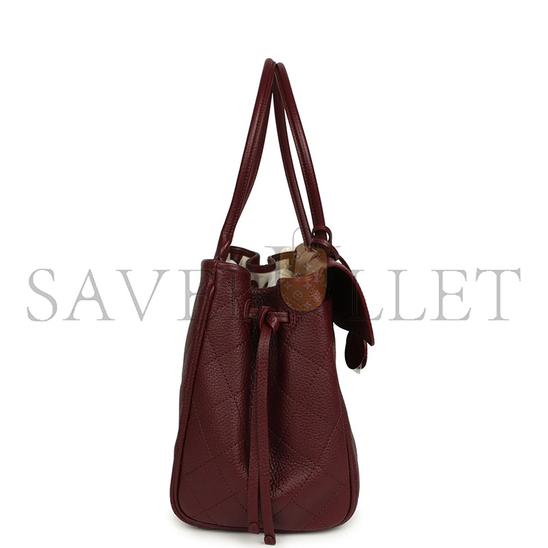 Ch**el MASTER LARGE URBAN ESSENTIAL EAST WEST SHOPPING TOTE DARK BURGUNDY CAVIAR GOLD HARDWARE AS99589 (37*22*14cm)